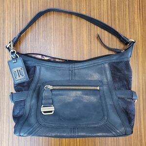 Vintage Y2K Tignanello Black Leather Shoulder Bag Purse